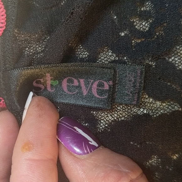 Lace Panties from Steve in size Large. Black Lace with Hot Pink Shirred trim. - Picture 7 of 8